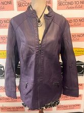 Load image into Gallery viewer, CJ Banks Purple Faux Leather Jacket (Size 1X)