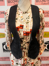 Load image into Gallery viewer, 2000s Dark Denim Under Bust Button Vest (Size XS)