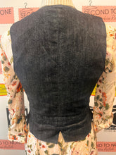 Load image into Gallery viewer, 2000s Dark Denim Under Bust Button Vest (Size XS)
