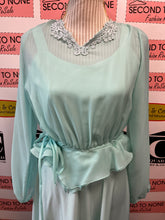 Load image into Gallery viewer, Vintage Teal 2pc Handmade Dress Set (Size S)