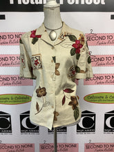Load image into Gallery viewer, Foliage Linen Blend Button Up Top (Size Petite 16)