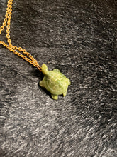 Load image into Gallery viewer, Jade Turtle on Gold-Look Chain Necklace