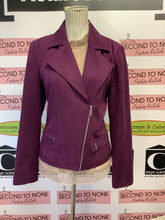 Cargar imagen en el visor de la galería, Conrad C Plum Faux Suede Jacket (Size 10)