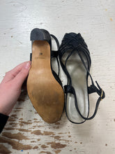 Load image into Gallery viewer, Vintage Black Peep Toe Heels (Size 8.5)
