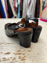Load image into Gallery viewer, Black Perforated Leather Sling Back Heels (Size 7.5/8)