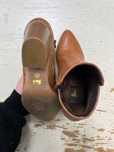 Load image into Gallery viewer, Brown Floral Embossed Ankle Boots (Size 8/EU 39)