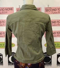 Load image into Gallery viewer, Olive Denim Look Jacket (Size S)