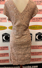 Load image into Gallery viewer, Jessica Soft Brown Lace & Sequin Dress (Size 14)