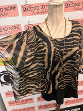 Cargar imagen en el visor de la galería, Le Chateau Animal Print Cold Shoulder Top (Size L)