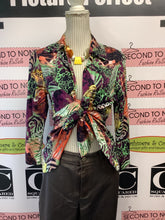 Load image into Gallery viewer, Mishca Bold Print Tie Front Blouse (Size Petite L)