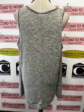 Load image into Gallery viewer, Grey Marled Cold Shoulder Tunic (Size M)
