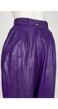 Load image into Gallery viewer, Vintage 1980's Purple Leather Lined Pants (Size 12)