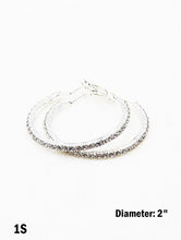 Cargar imagen en el visor de la galería, Pendientes de aro con diamantes de imitación