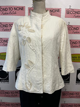 Load image into Gallery viewer, CJ Banks Cotton Monochrome Flower Jacket (Size X)
