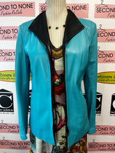 Load image into Gallery viewer, Vintage Teal Italian Leather Jacket (Size 44)
