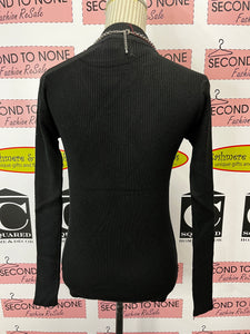 Ribbed Choker Neck Top