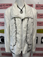 Cargar imagen en el visor de la galería, Conrad C White Denim-Like Ruffle Trim Jacket (Size 16)
