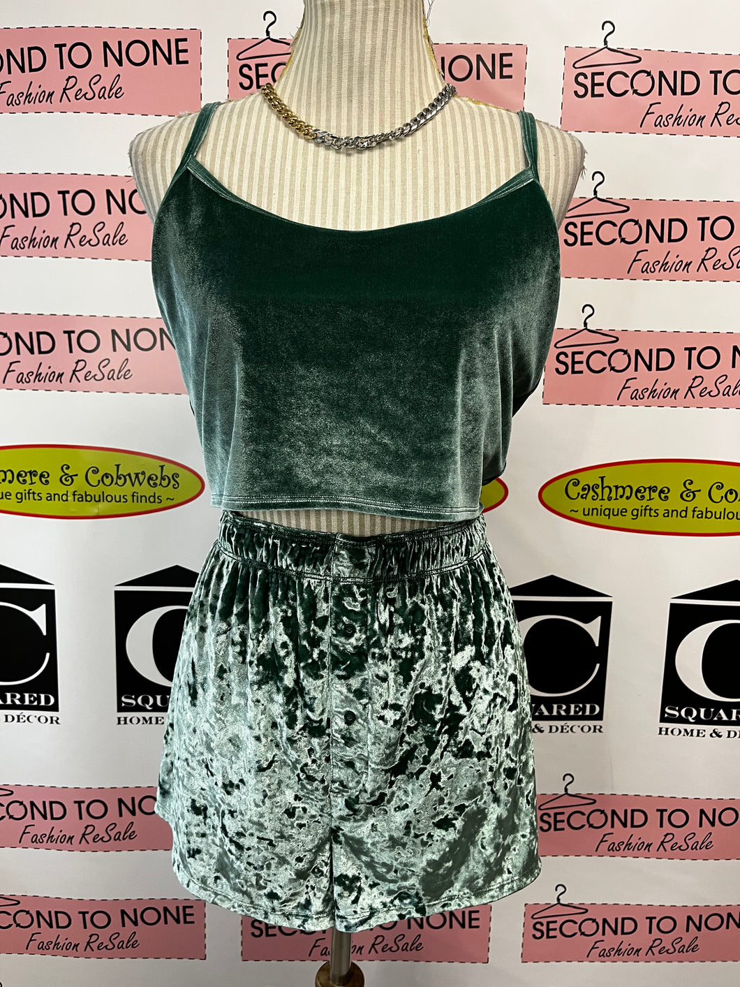 PINK Green Velour Lounge Set (Size XXL)