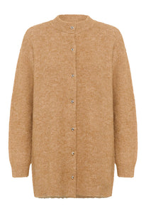 Toasted Coconut Wool Blend Long Cardigan