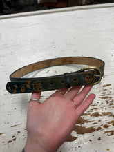 Load image into Gallery viewer, Green Floral Cowhide Belt (Size 32W)
