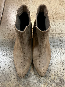 Faux Suede Studded Ankle Boots (Size 40=9)