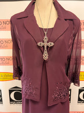 Load image into Gallery viewer, Vintage Tradition Plum Purple Dress &amp; Jacket Set (Size 18)
