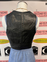 Load image into Gallery viewer, Vintage Black Leather Vest (Small)
