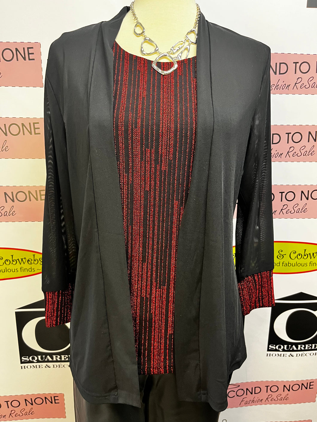 2-Piece Shimmery Tank & Sheer Cover (Only 1 L Left!)