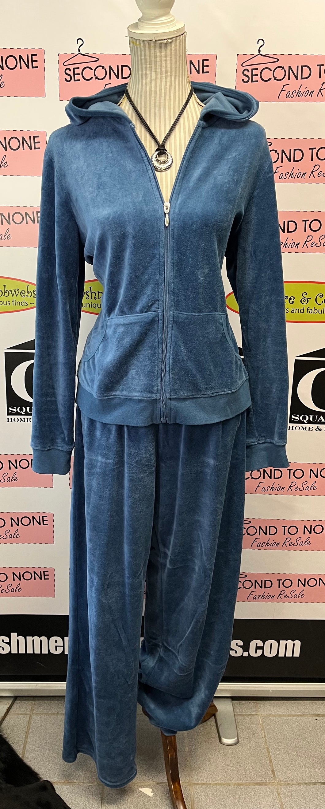 Teal Velour Track Suit (Size M)