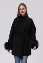 Load image into Gallery viewer, Belted Coat with Faux Fur Cuff (2 Colors)
