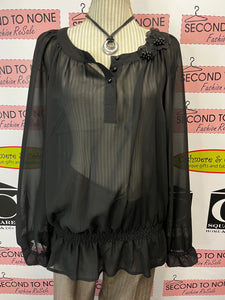 Black Sheer Blouse (Size M)