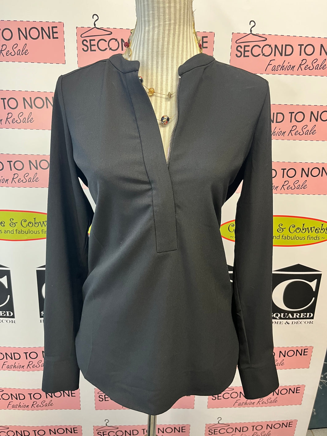Hilary Radley Zipper-Front Blouse (Size S)