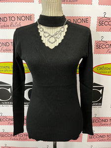 Ribbed Choker Neck Top