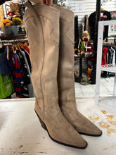 Load image into Gallery viewer, Faux Suede Knee High Cowboy Boots (Size 10)
