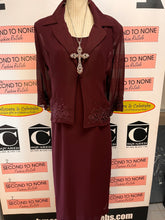 Load image into Gallery viewer, Vintage Tradition Plum Purple Dress &amp; Jacket Set (Size 18)
