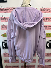 Load image into Gallery viewer, Zara Lavender Ruffle Front Zip Hoody (Size M)
