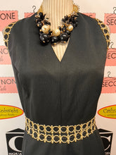 Load image into Gallery viewer, Vintage Black &amp; Gold Gown (Size XL)
