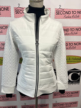 Load image into Gallery viewer, White Sweater-Style Puffer Jacket
