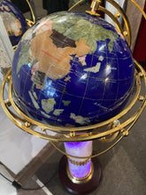 Load image into Gallery viewer, Globe on Marble-Look &amp; Gold Light-Up Base
