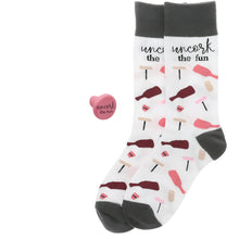 Load image into Gallery viewer, Fun WINE-Themed Socks With Bonus Cork (4 Designs)
