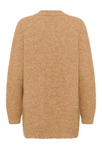 Toasted Coconut Wool Blend Long Cardigan