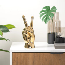 Load image into Gallery viewer, Gold Peace Sign Hand Sculpture (Only 1 Left!)
