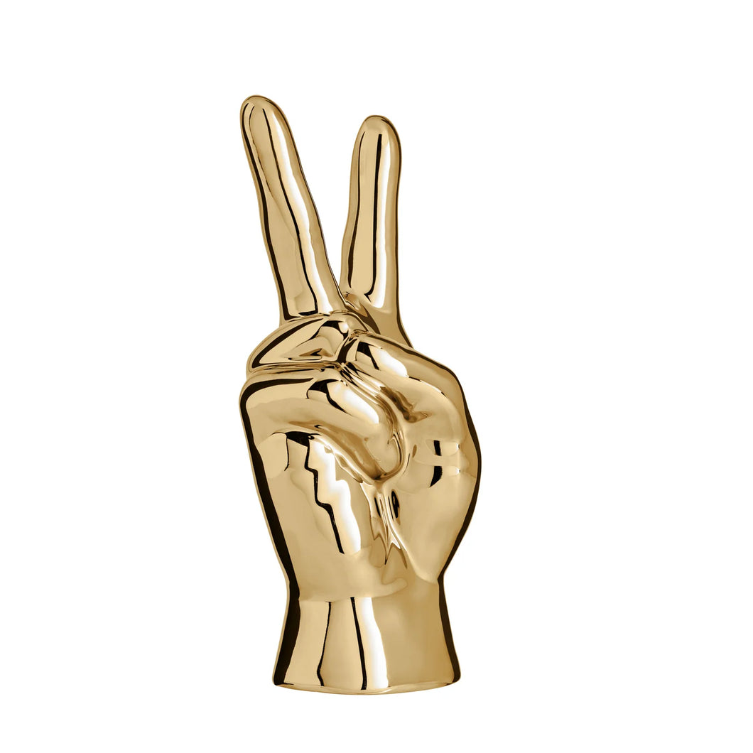 Gold Peace Sign Hand Sculpture (Only 1 Left!)