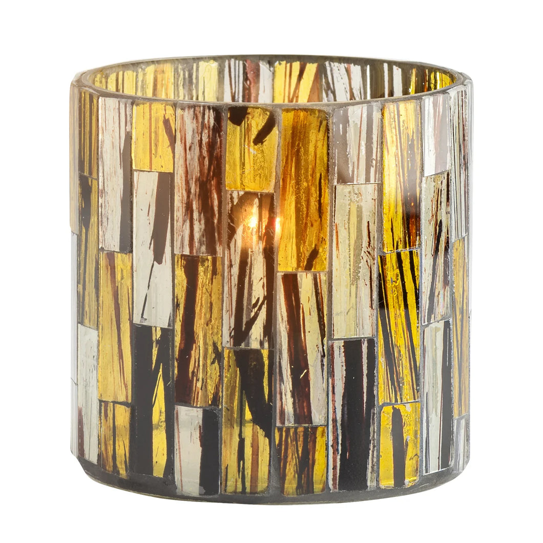 Yellow Mosaic Glass Planters (Only 1 Large Left!)