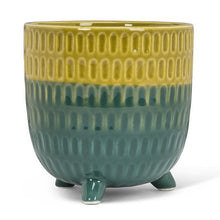 Load image into Gallery viewer, Large Two-Tone Footed Planter
