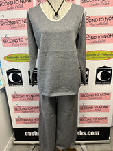 Load image into Gallery viewer, Grey With White Trim Sweater
