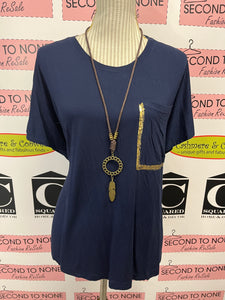 Laura Plus Navy Tee (Size 2X)