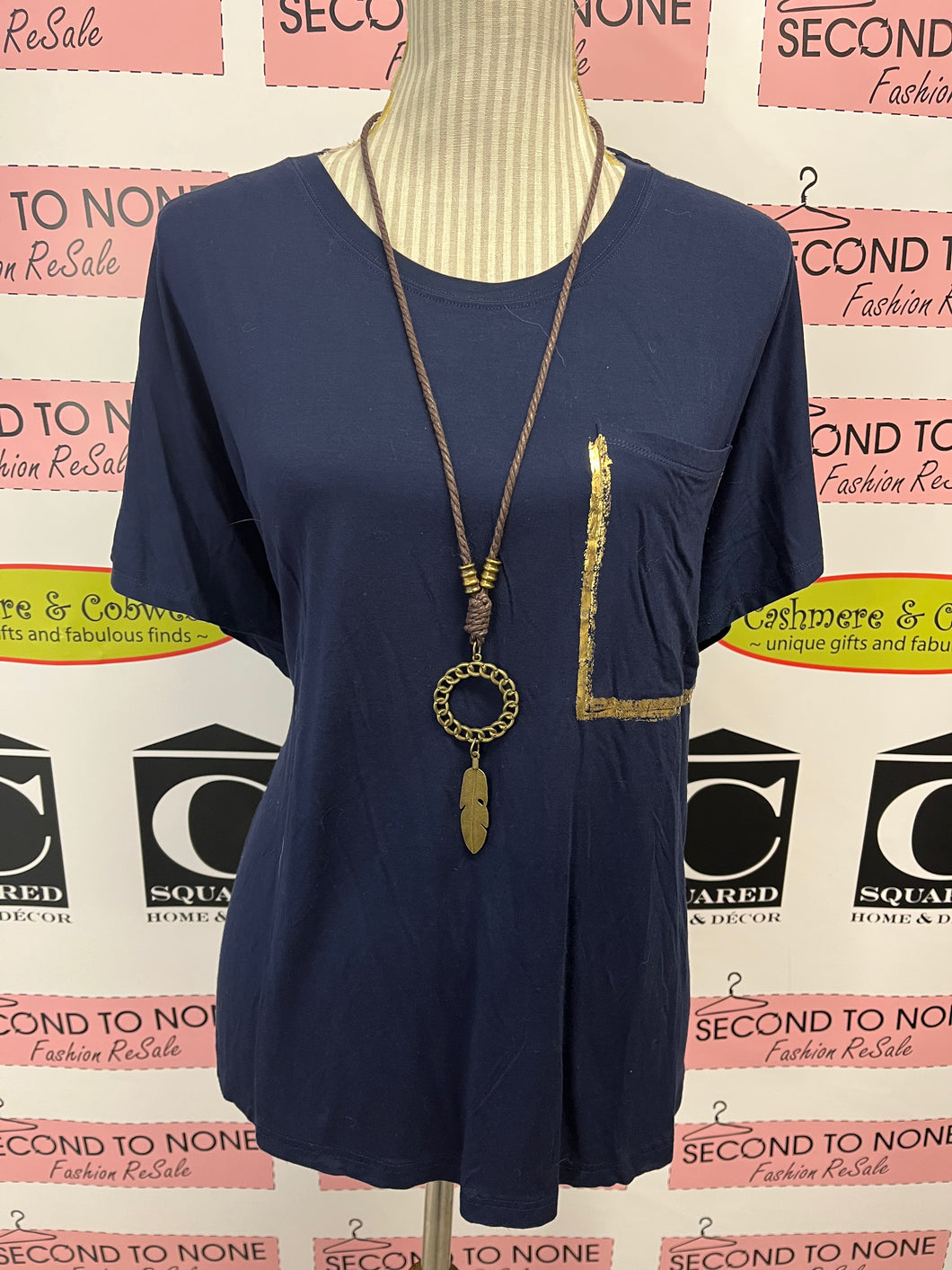 Laura Plus Navy Tee (Size 2X)