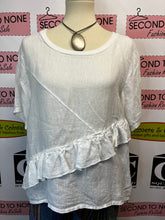 Load image into Gallery viewer, Made in Italy Linen Ruffle Top (Size S)
