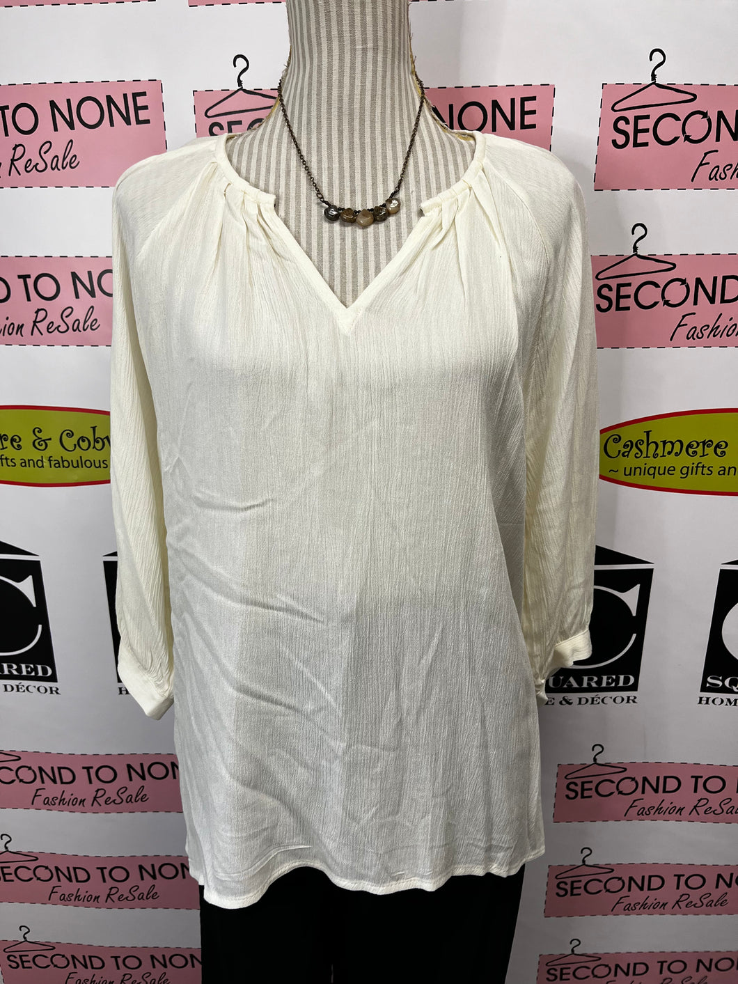 Maurices Cream Blouse (Size L)